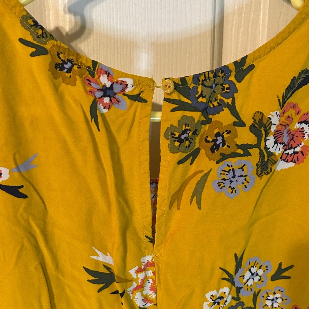 Old Navy Floral Mustard Mini Dress womens‎ size XL - Picture 4 of 5